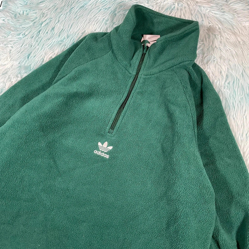 Green Adidas 1/4 Zip Fleece - Medium