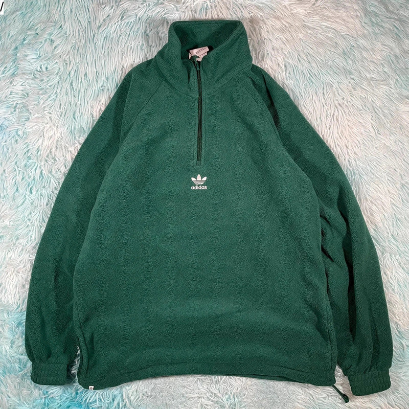 Green Adidas 1/4 Zip Fleece - Medium