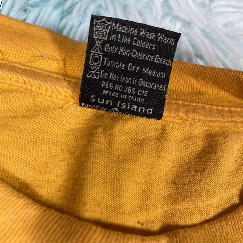 Vintage Yellow Jamaica Embroidered T Shirt - Small