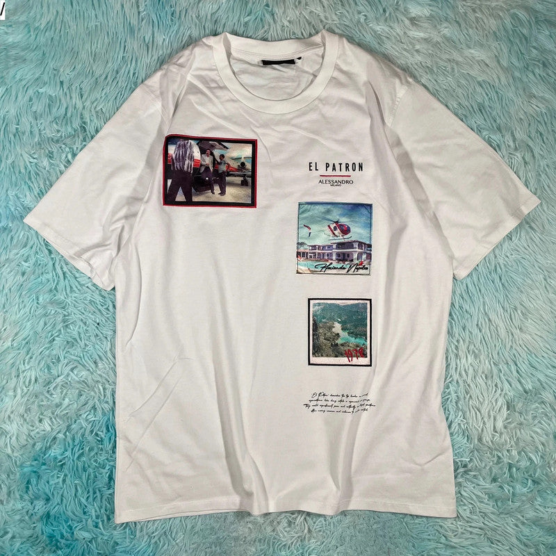 White Alessandro Zavetti Graphic T Shirt - Large