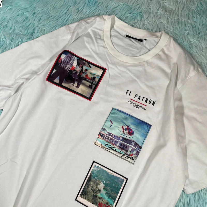 White Alessandro Zavetti Graphic T Shirt - Large