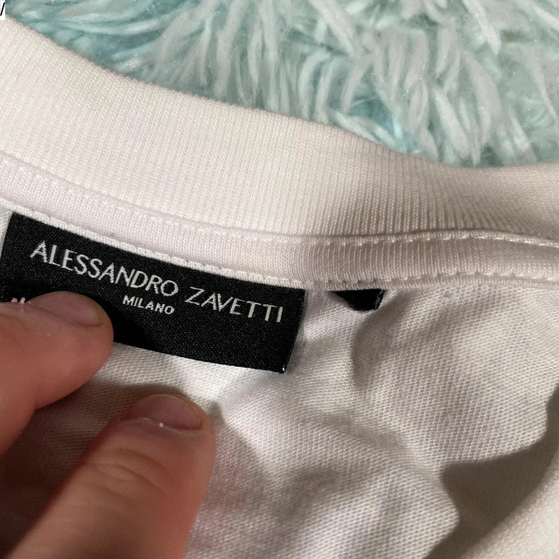 White Alessandro Zavetti Graphic T Shirt - Large