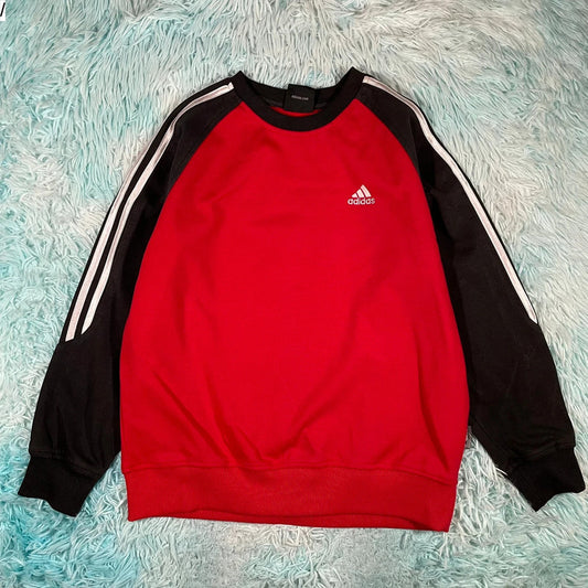 Vintage 00s Red & Black Adidas Sweatshirt - Medium