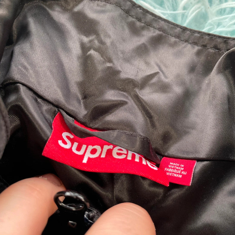 Black Supreme Satin Track Jacket - Medium
