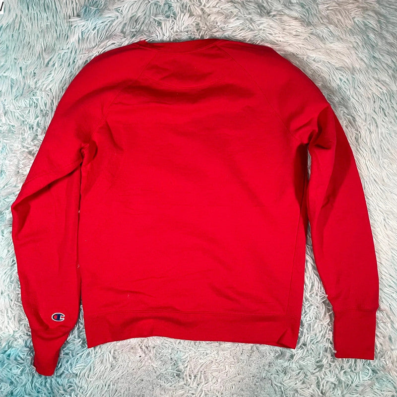 Red Champion Sweatshirt Spellout - Medium