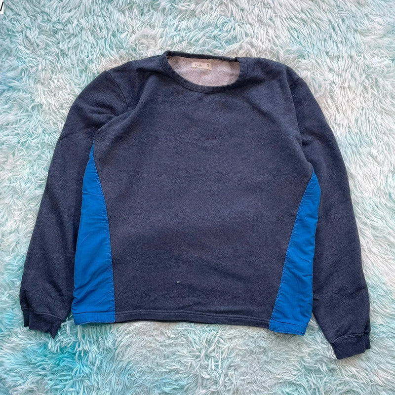 Navy Folk Sweatshirt - Medium