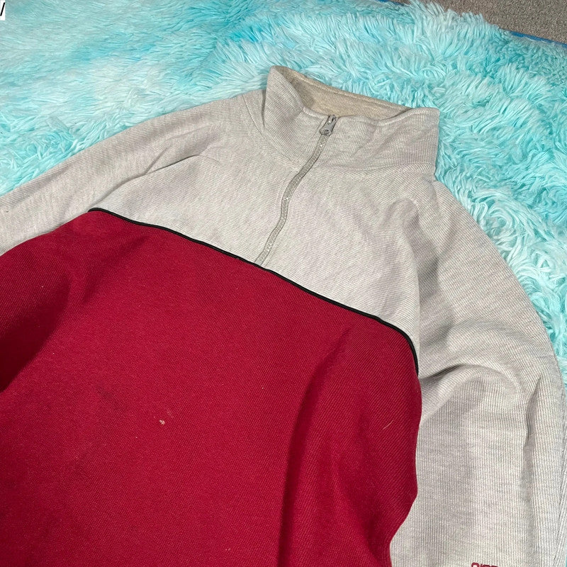 Vintage 90s Red & Grey Giorgio 1/4 Zip - XL