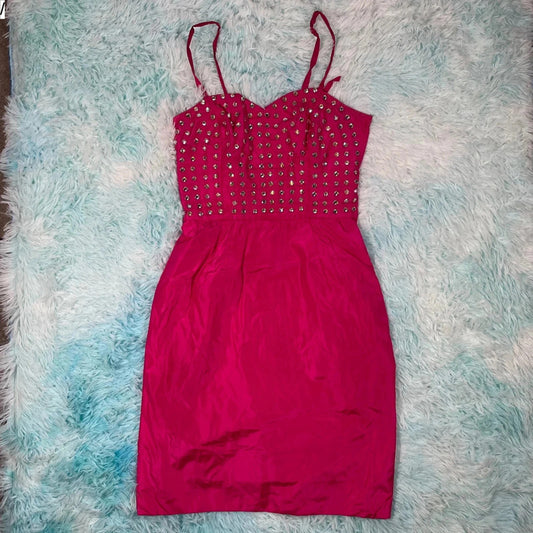 Vintage 80s Pink Jan Vanvelden Ball Gown Dress -