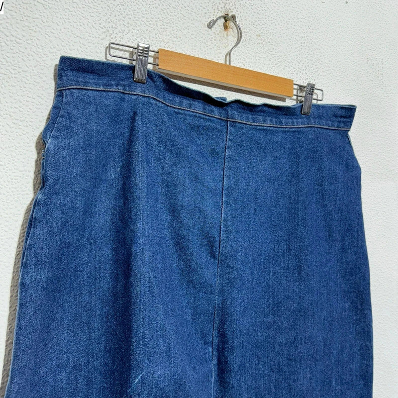 Vintage 90s Blue Long Denim Skirt - 38W