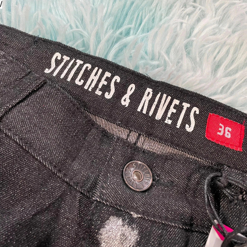 Vintage 90s Black Jean Shorts - 36W