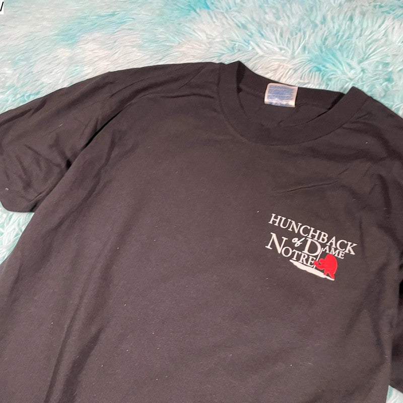 Vintage 90s Black Hunchback of Notre Dame Graphic T Shirt - Medium
