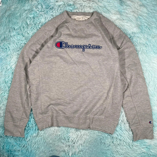 Grey Champion Sweatshirt Logo Spellout - Large
