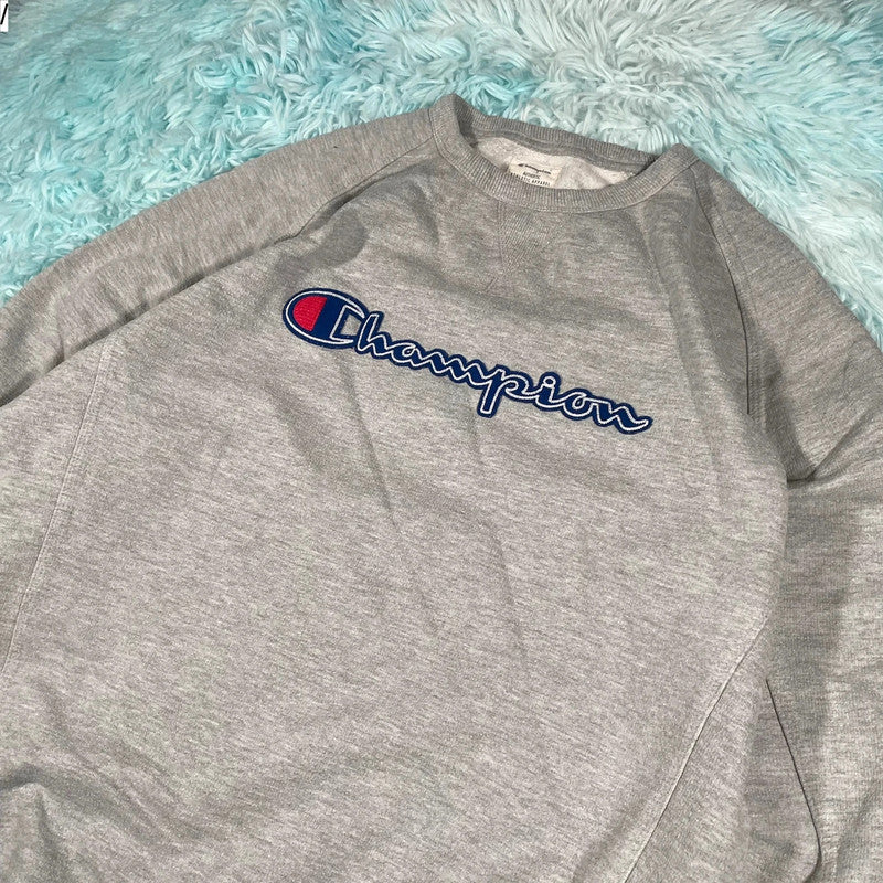 Grey Champion Sweatshirt Logo Spellout - Large