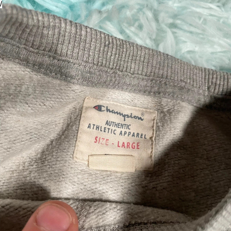 Grey Champion Sweatshirt Logo Spellout - Large