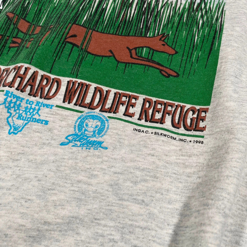 Vintage 90s Grey South Illinois Nature 10k Run Graphic T Shirt - Large