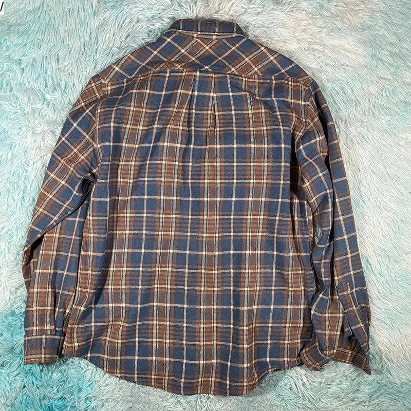 Vintage 90s Blue & Cream Levi’s Flannel Shirt - Medium