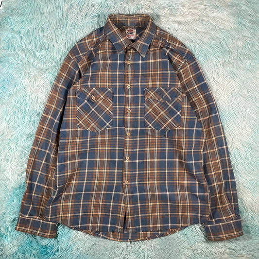 Vintage 90s Blue & Cream Levi’s Flannel Shirt - Medium
