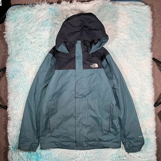 Blue & Black The North Face Coat Waterproof - Medium