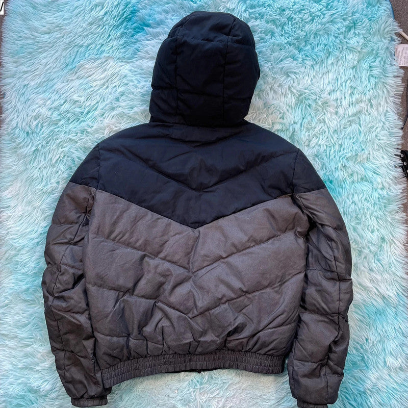 Grey & Navy Armani Jeans Down Puffer Jacket - Small