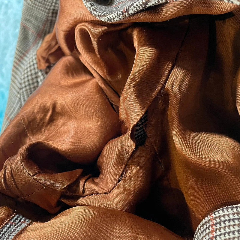 Vintage 90s Austin Reed Chequered Wool Trench Coat - XL