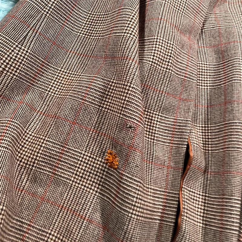 Vintage 90s Austin Reed Chequered Wool Trench Coat - XL