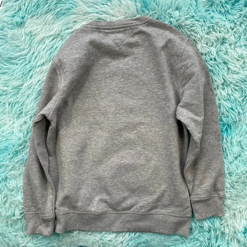 Grey Tommy Hilfiger Sweatshirt Spellout - Large
