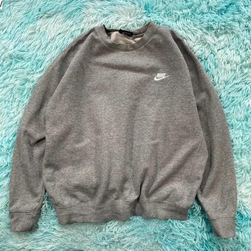Grey Nike Sweatshirt Plain - Medium