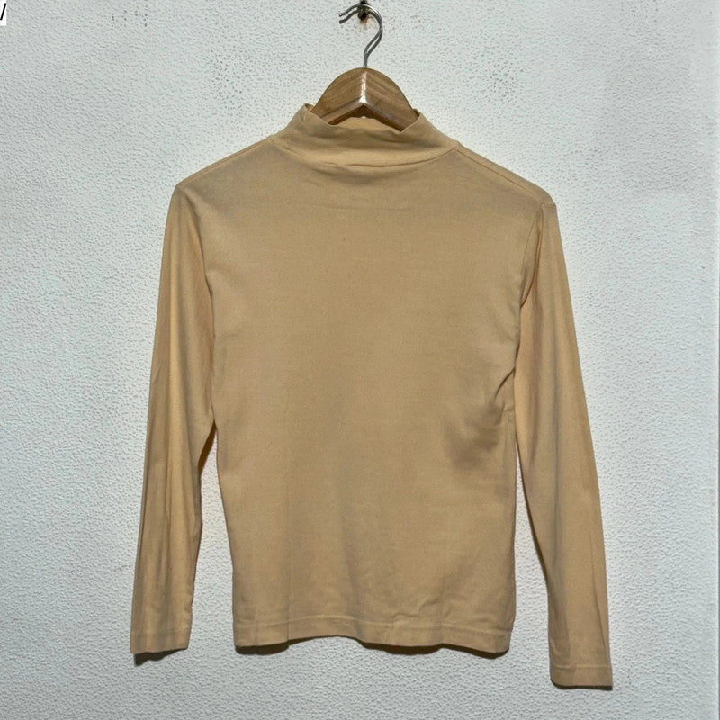 Vintage Beige 90s Mock Neck T Shirt - Small
