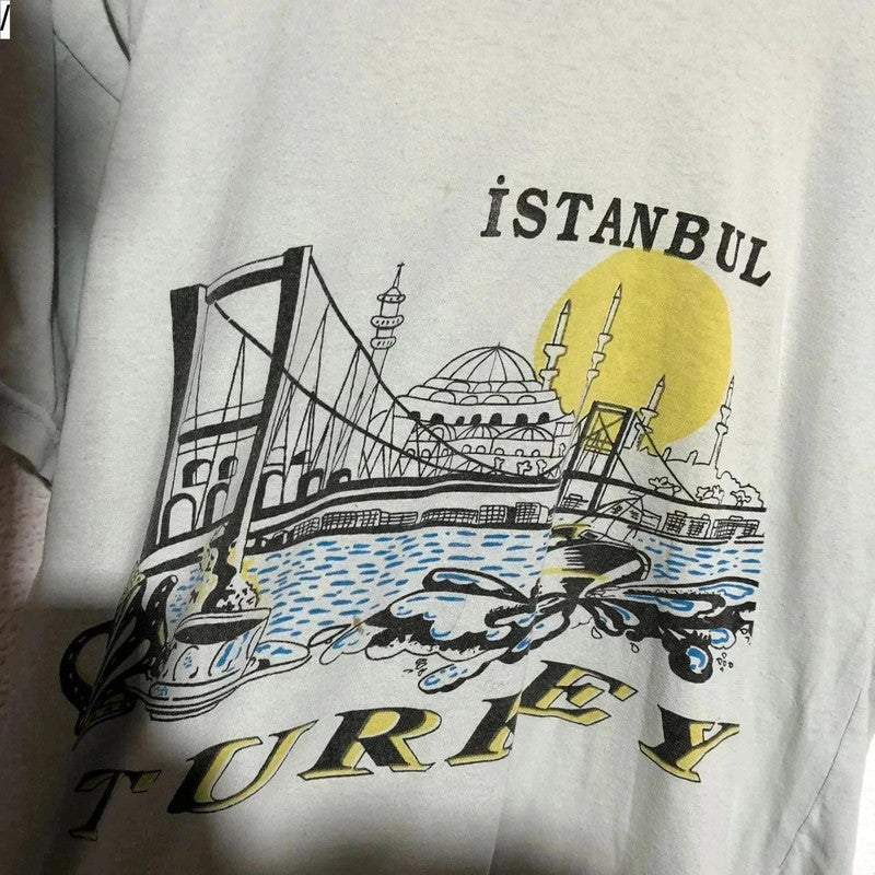 Vintage 80s Mint Green Istanbul Turkey Tourist T Shirt - XS