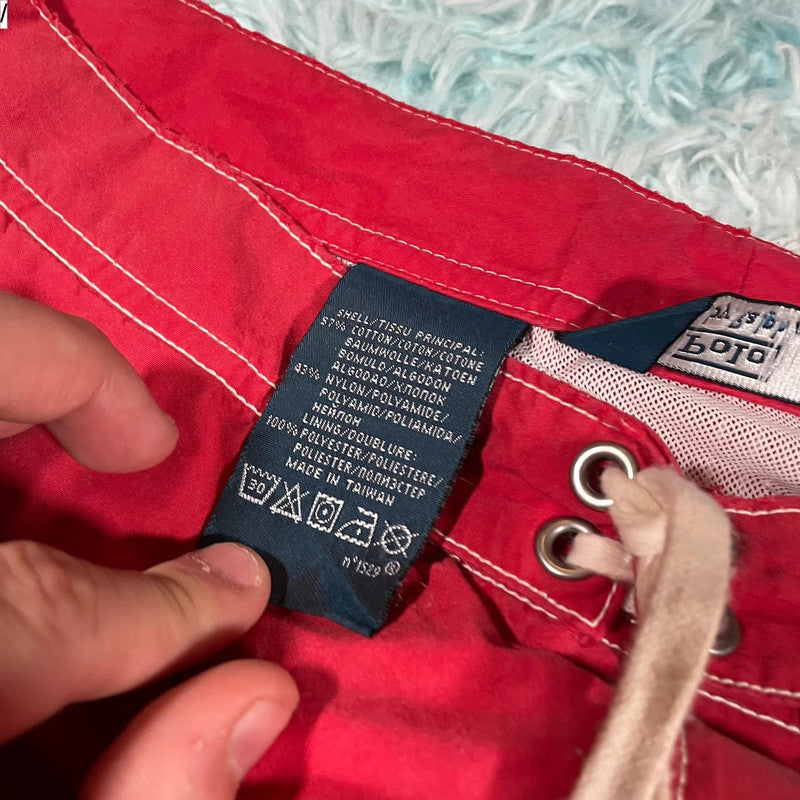 Red Polo Ralph Lauren Swim Shorts - 32W M