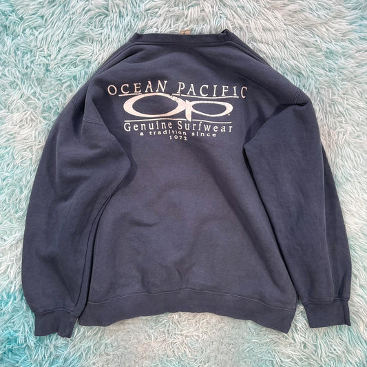 Vintage 90s Navy Ocean Pacific Sweatshirt - Medium