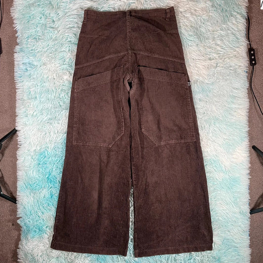 Vintage 90s Brown Criminal Damage Corduroy Flared Trousers - 30W 32L