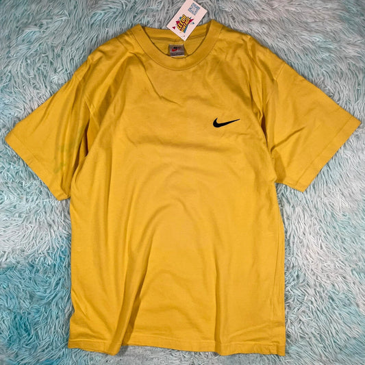Vintage 90s Yellow Nike T Shirt - Medium