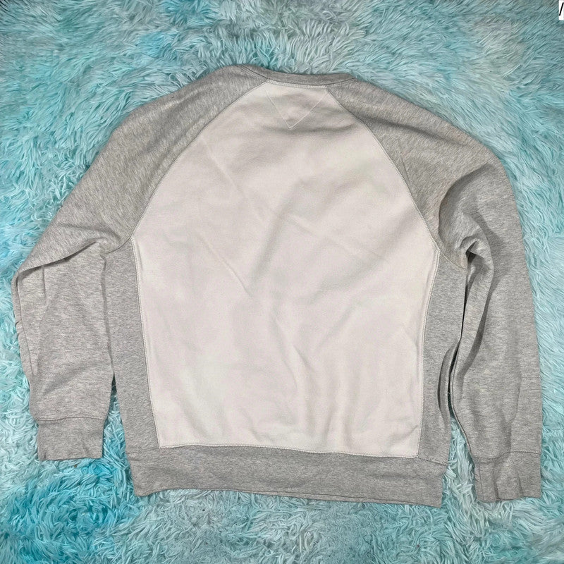 White & Grey Tommy Hilfiger Sweatshirt- Large