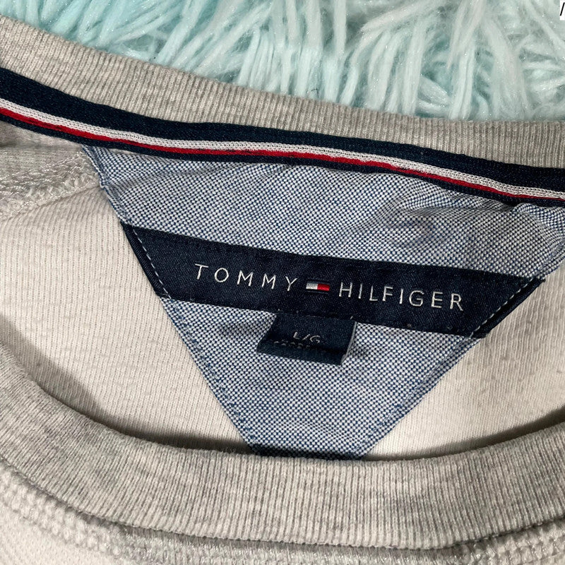 White & Grey Tommy Hilfiger Sweatshirt- Large