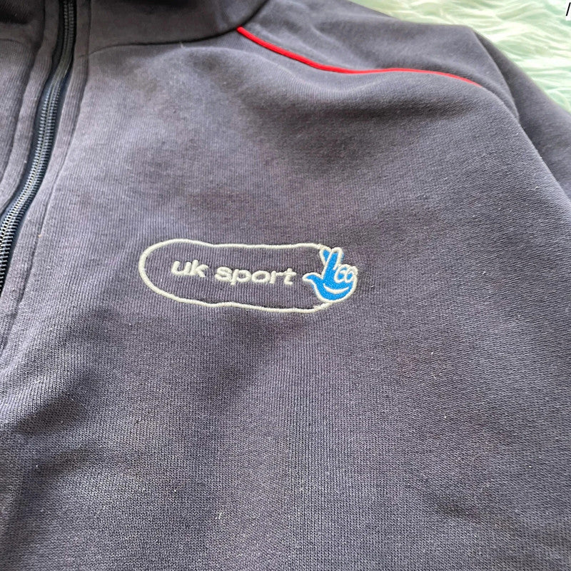 Vintage 90s Navy UK Sport 1/4 Zip Sweatshirt - Medium