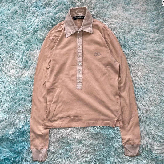 Vintage Beige Dolce & Gabbana Polo Shirt - Size 8