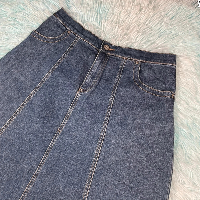 Vintage 00s Denim A Line Skirt - Size 4