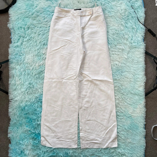 Vintage 00s White Coast Linen Trousers - Size 10