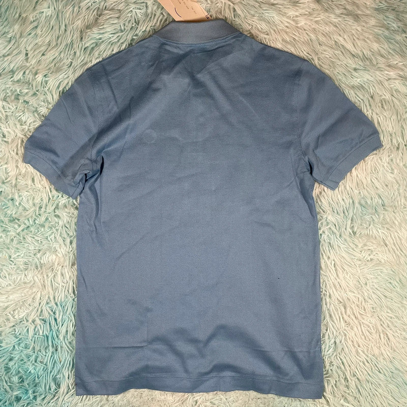 Deadstock Vintage 90s Blue Sergio Tacchini Polo Shirt - Small