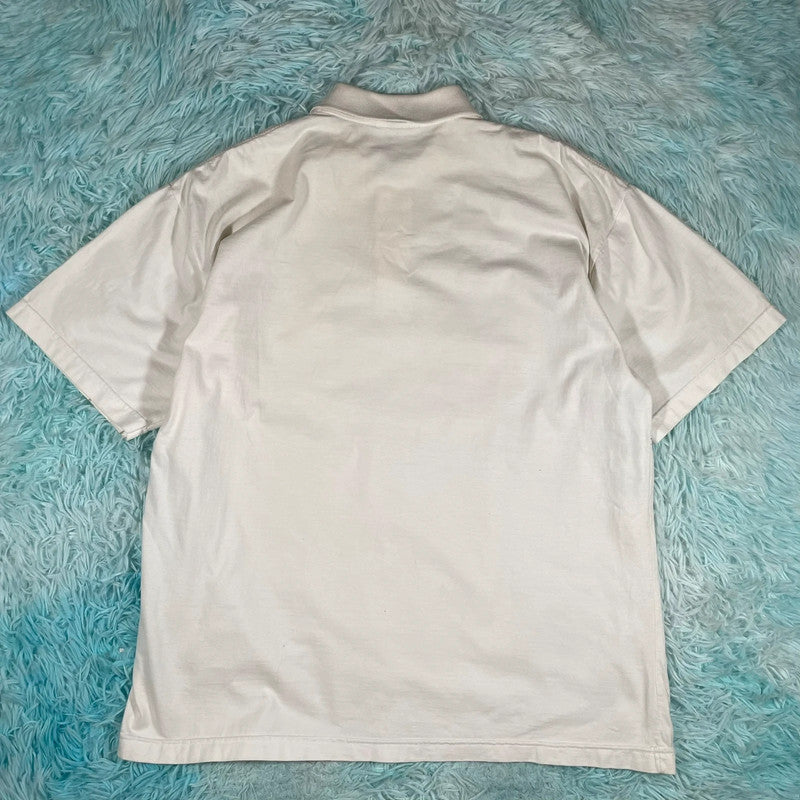 Vintage 90s White Funky Boss Polo Shirt - XXL