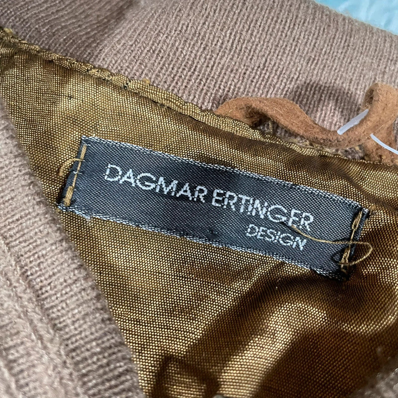 Vintage Brown Austrian Suede Leather Bomber Jacket - Small