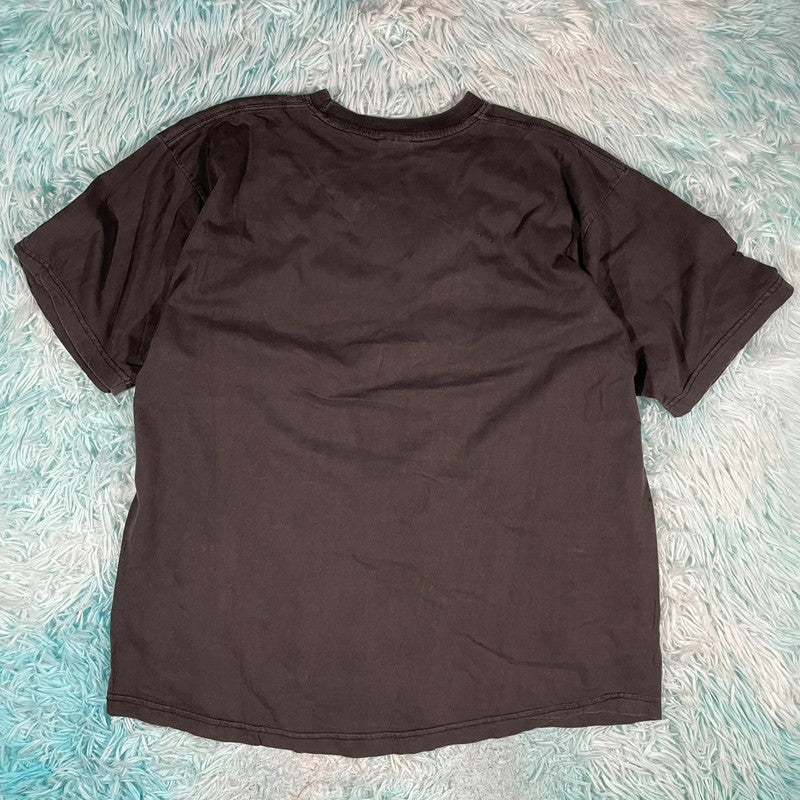 Vintage Black Nepal Hindu Embroidered T Shirt - Medium