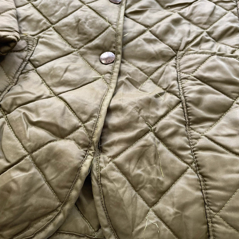 Vintage 80s Khaki Barbour Quilted Jacket - Large