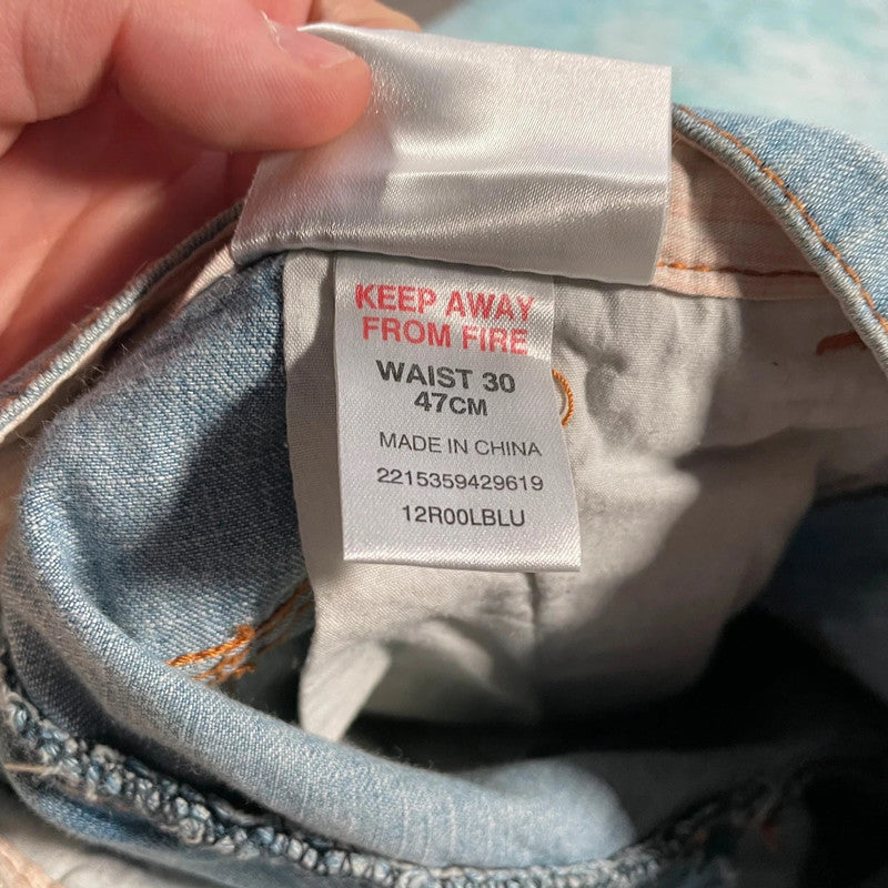 Vintage 00s Blue Cargo Jean Shorts Jorts - 30W