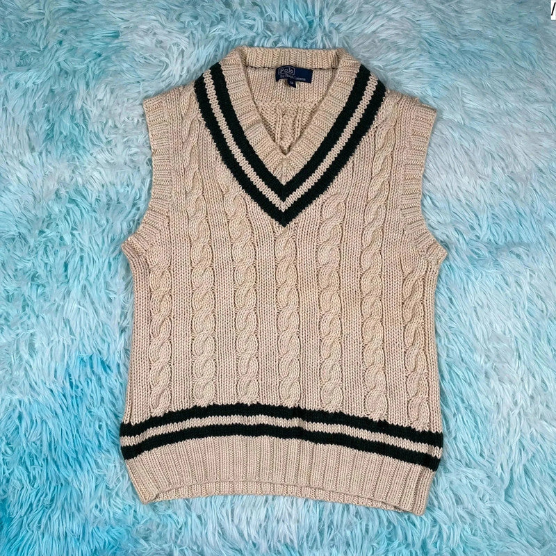 Vintage 90s Polo Ralph Lauren Wimbledon Knitted Vest - Medium