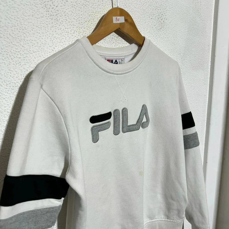White Fila Sweatshirt Spellout -