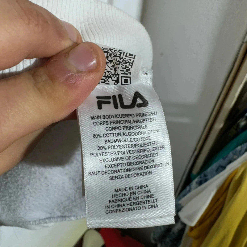 White Fila Sweatshirt Spellout -