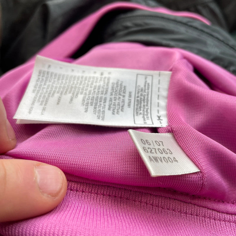 Vintage Black & Pink Adidas Fitted Track Jacket - Size 14