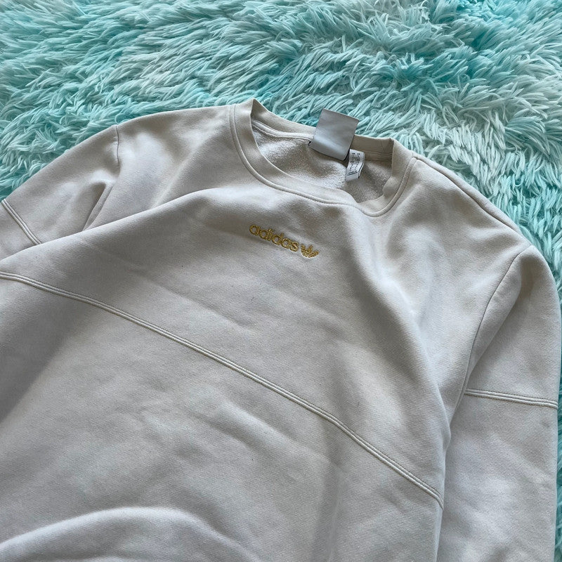 Cream White Adidas Sweatshirt- Large